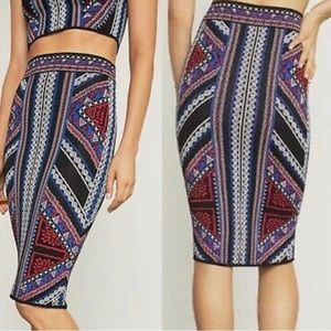 BCBG MAXAZRIA Venetian Red Bandage Skirt Sz M.